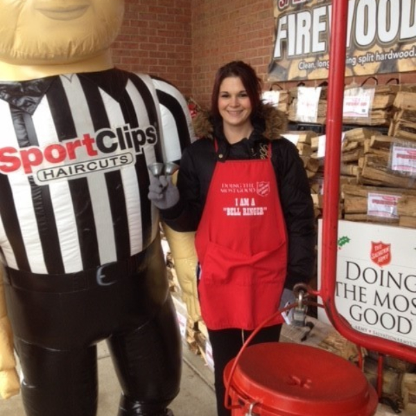 Team Member standing with Sporty collecting funds for American Red Cross at Christmas.jpg