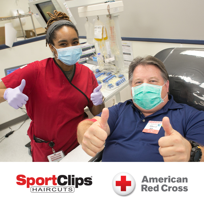 Man giving blood